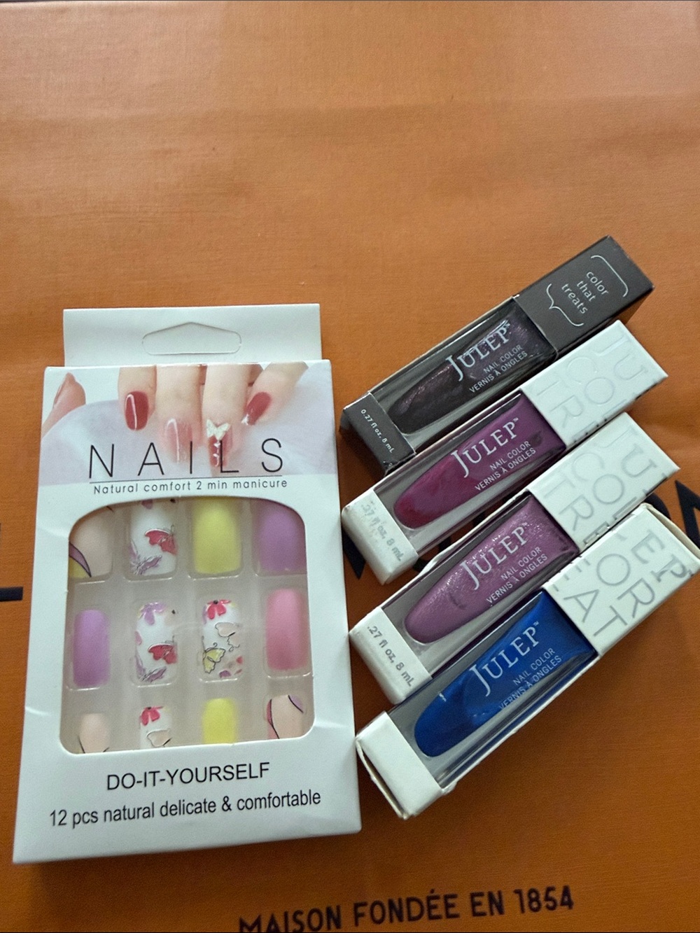 Julep & Assorted Press-On Nails Set in Pink, Purple, Blue and Yellow
